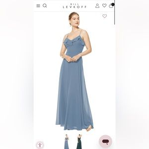 NEW w/ Tag Bill Levkoff - Zora Chiffon A-Line Princess Dress in Slate 
Size: 6